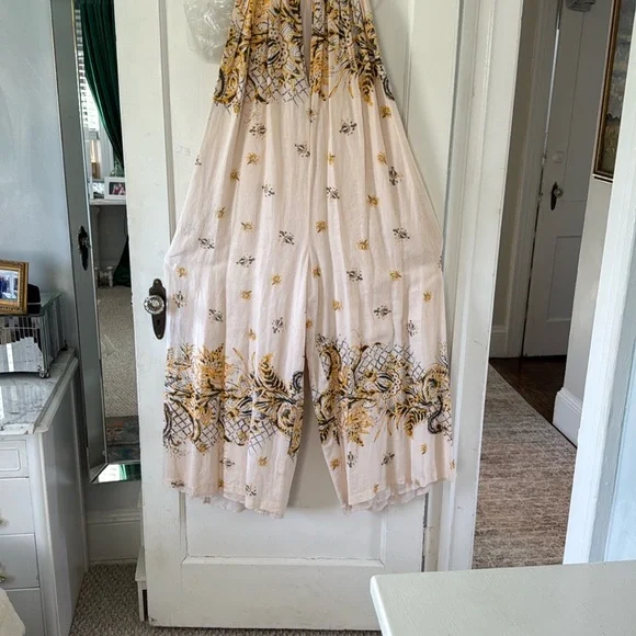 Free People Cream and Yellow Floral Jumpsuit - Picture 3 of 12